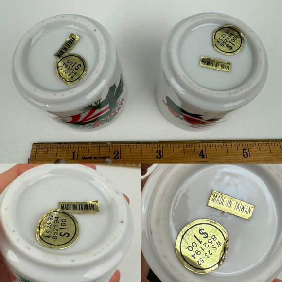 2 Vtg USED Small Christmas Santa Holiday Candles Ceramic Porcelain Holders READ - Picture 6 of 12